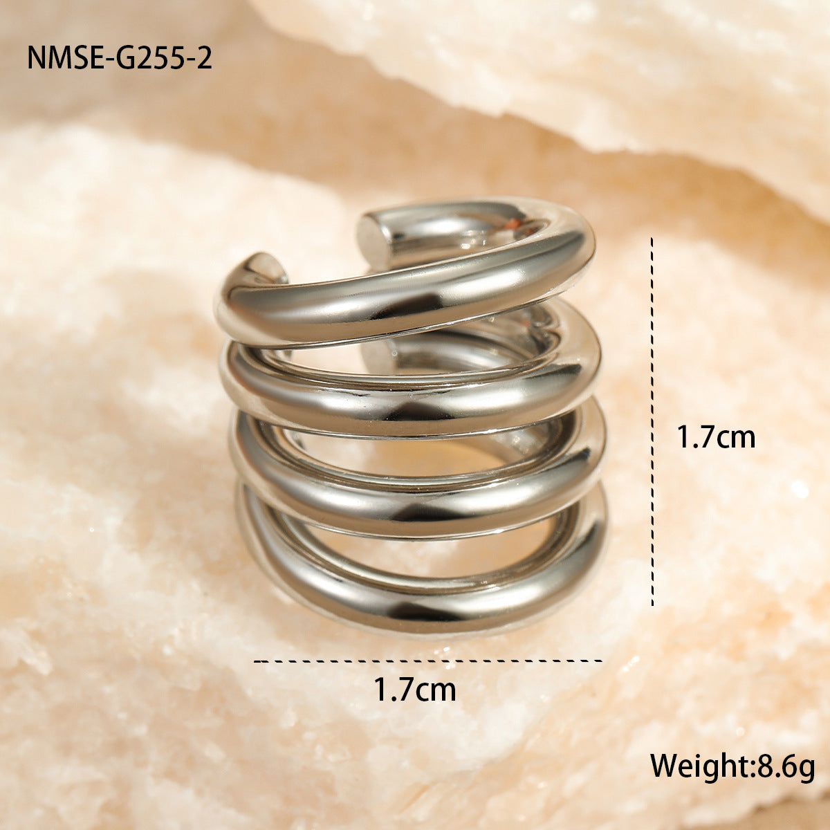 18K Gold Plated Multi-Layer Stainless Steel Ear Cuff