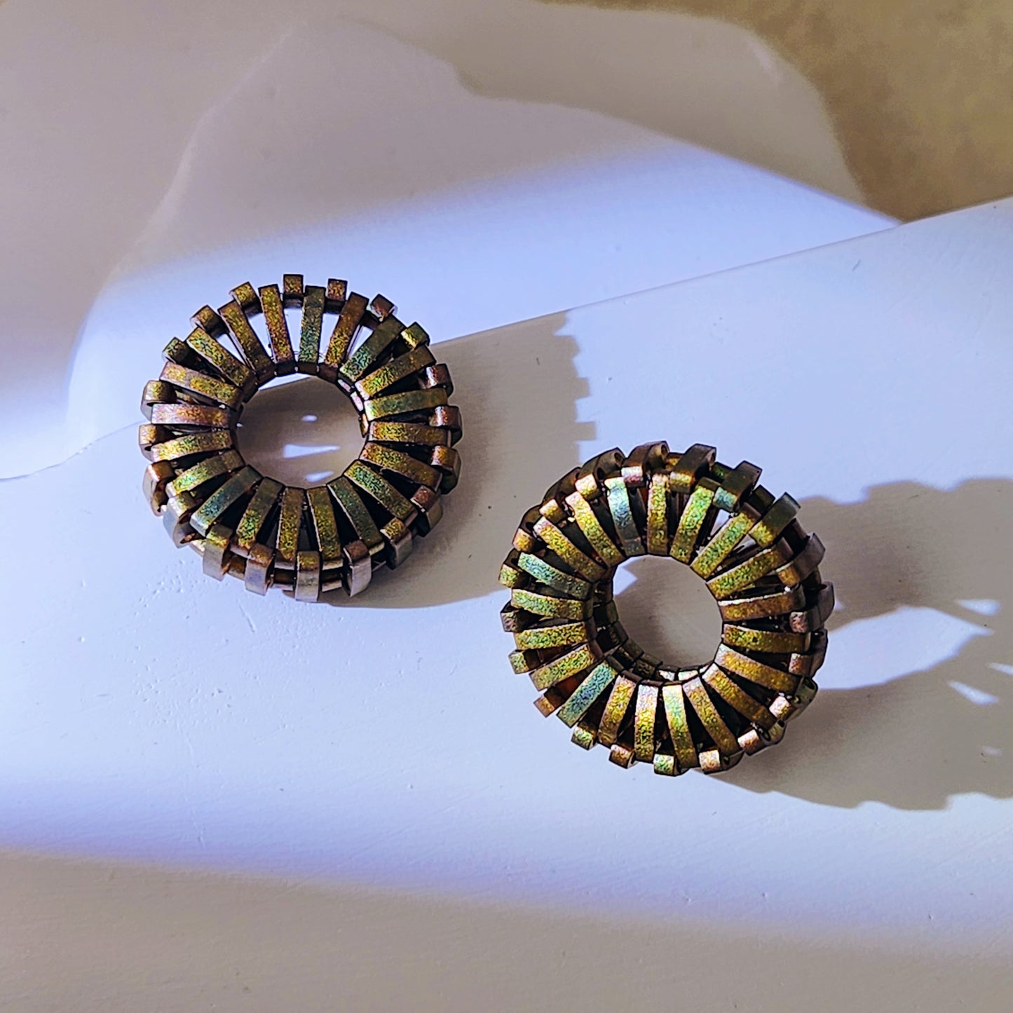 Retro Mechanical Truck Wheel Earrings