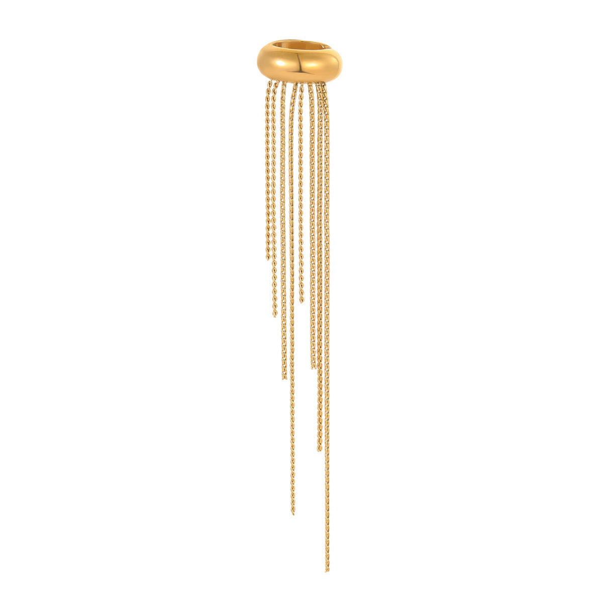 18K Gold Plated Stainless Steel Long Fringe Ear Cuff