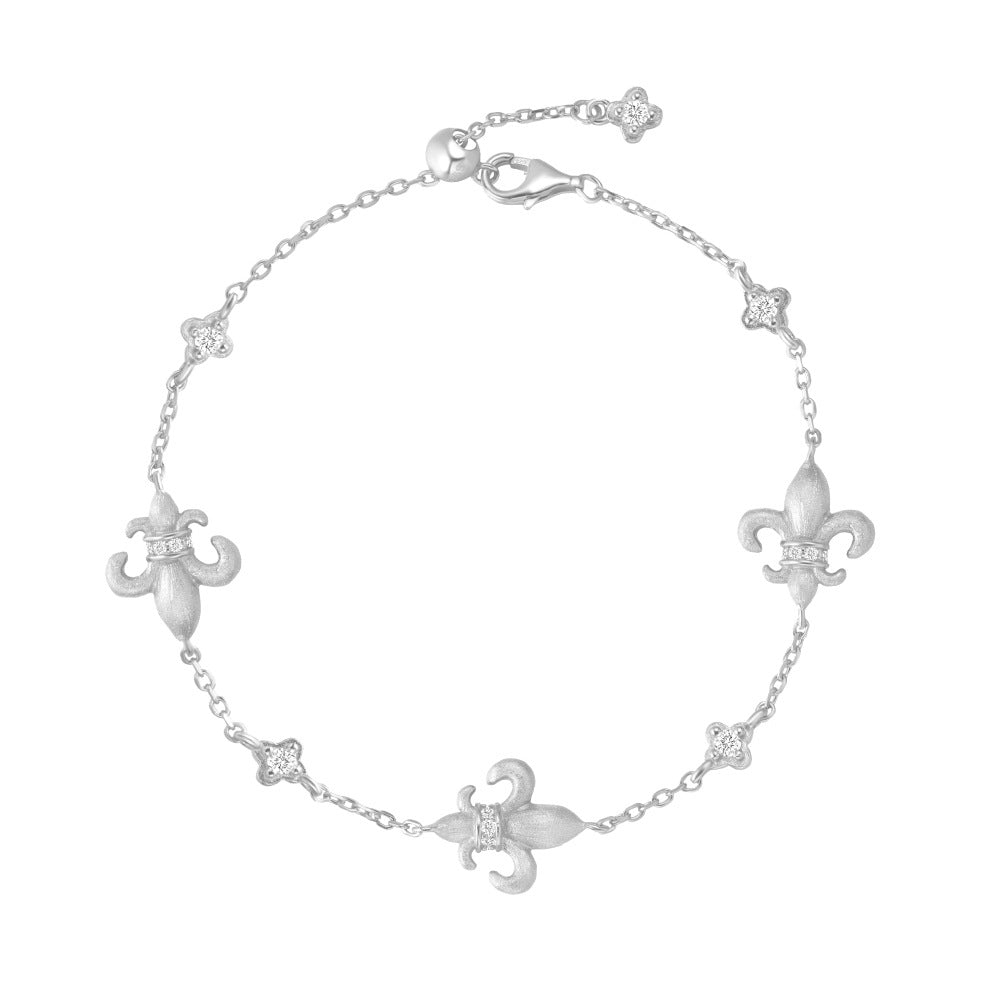 Elegant Iris Brushed Bracelet, 925 Sterling Silver