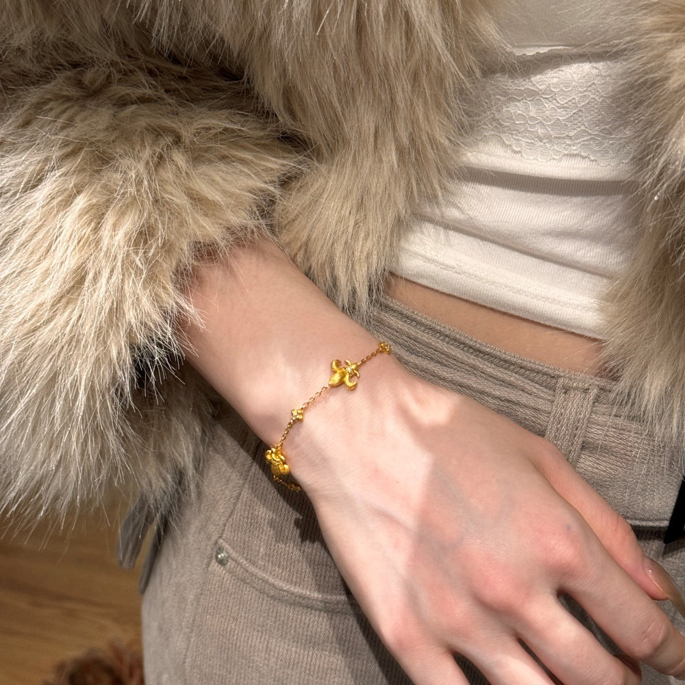 Elegant Iris Brushed Bracelet, 925 Sterling Silver