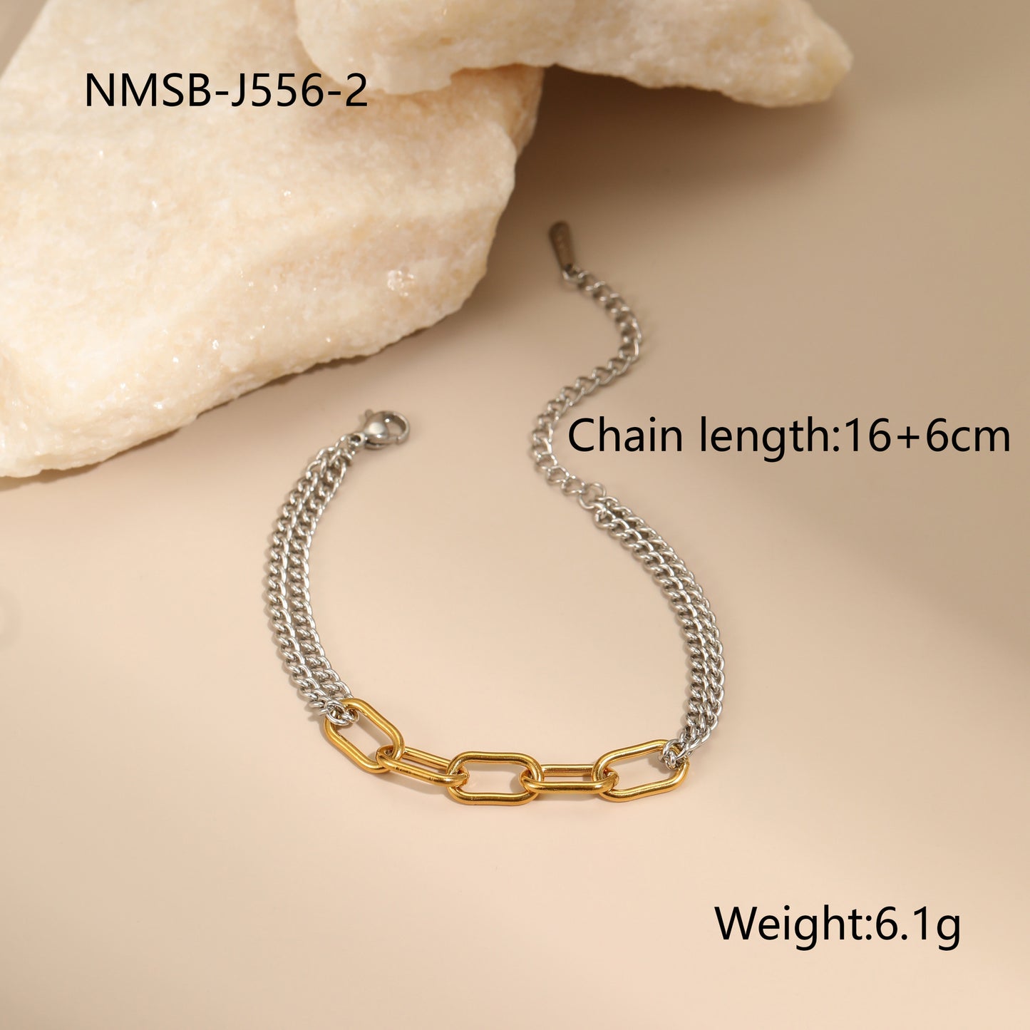 Two-Tone Chain Link Design Jewelry