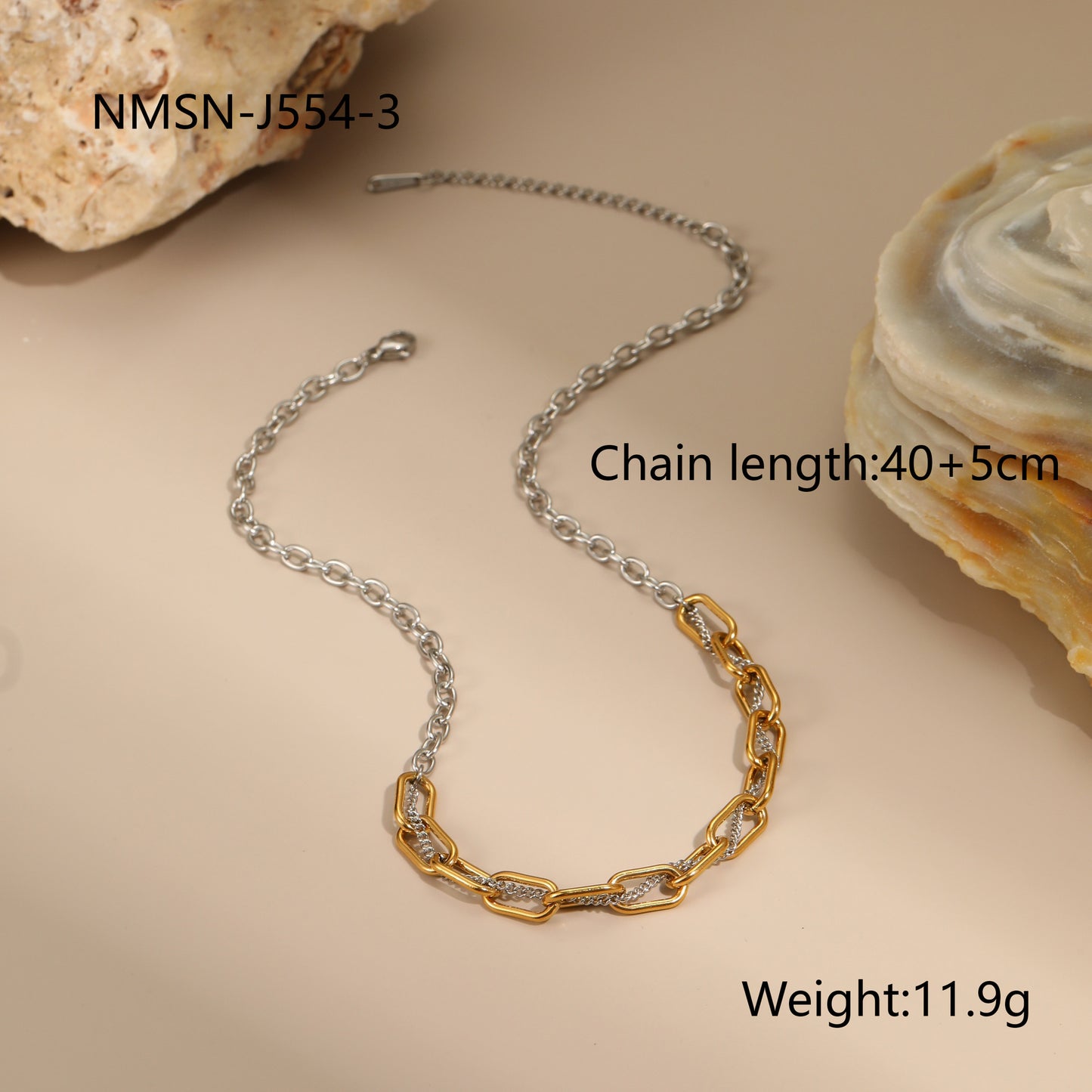Two-Tone Chain Link Design Jewelry