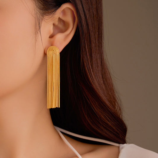 18K Gold Fringe Earrings